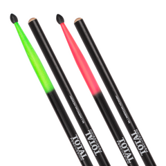 Total Percussion 5A Drum Sticks - Black Shading to Colour