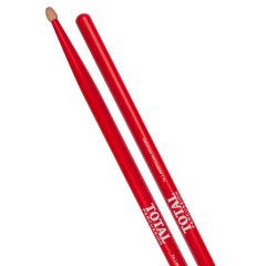 Total Percussion 7A Drum Sticks - Red w/ Natural Tip