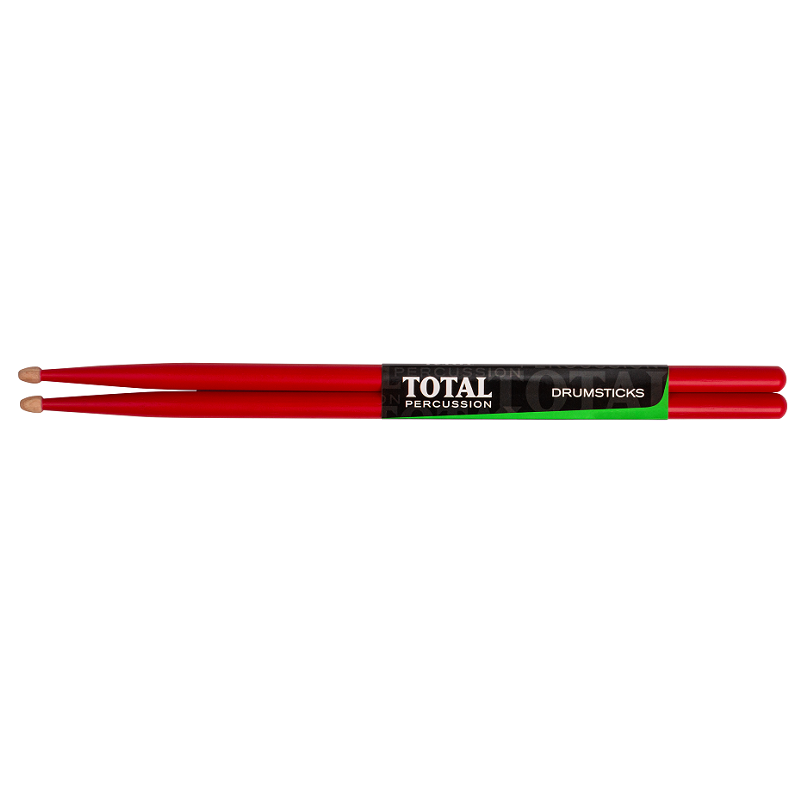 Total Percussion 7A Drum Sticks - Red w/ Natural Tip
