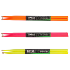Total Percussion 7A Drum Sticks - Various Colours w/ Natural Tip