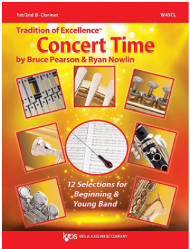 Tradition of Excellence: Concert Time - 12 Selections for Beginning & Young Band - Clarinet 1 & 2