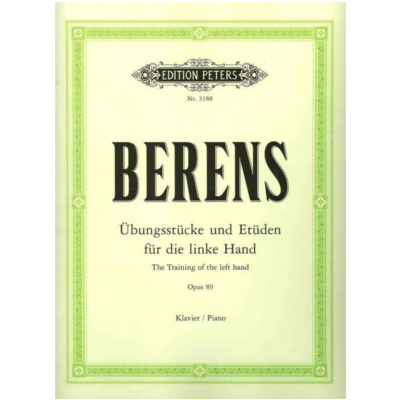 Training Of The Left Hand Op. 89, Hermann Berens-Piano & Keyboard-Edition Peters-Engadine Music