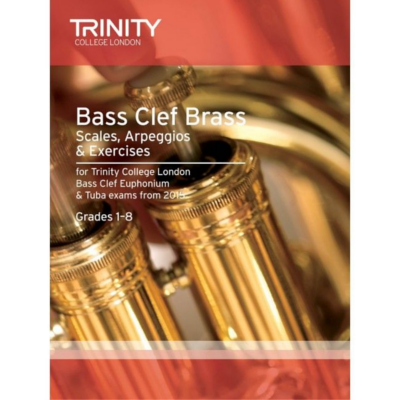 Trinity Bass Clef Brass Scales, Arpeggios & Exercises From 2015 - Grades 1-8-Brass-Trinity College London-Engadine Music