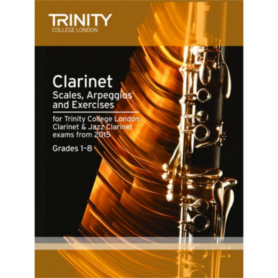 Trinity Clarinet Scales, Arpeggios & Exercises From 2015 - Grades 1-8-Woodwind-Trinity College London-Engadine Music