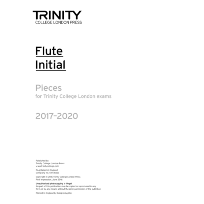 Trinity Exam Pieces 2017-2020 - Initial Flute Part Only-Woodwind-Trinity College London-Engadine Music