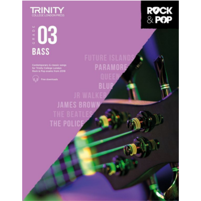 Trinity Rock & Pop From 2018 Bass - Grade 3-Guitar & Folk-Trinity College London-Engadine Music