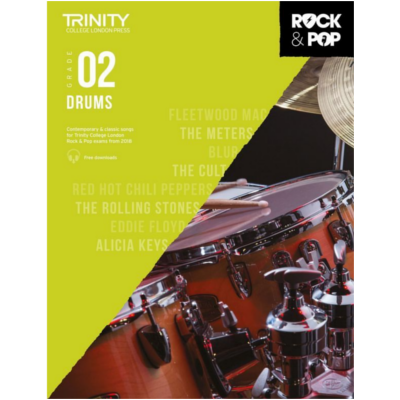 Trinity Rock & Pop From 2018 Drums - Grade 2-Percussion-Trinity College London-Engadine Music