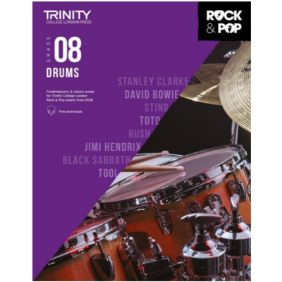 Trinity Rock & Pop From 2018 Drums - Grade 8-Percussion-Trinity College London-Engadine Music