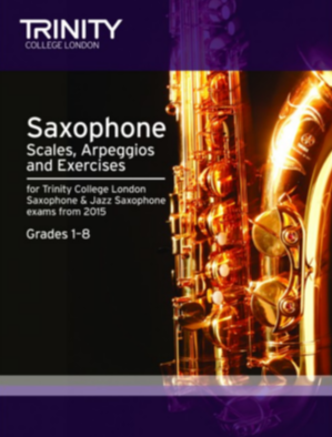 Trinity Saxophone Scales, Arpeggios & Exercises From 2015 - Grades 1-8-Woodwind-Trinity College London-Engadine Music