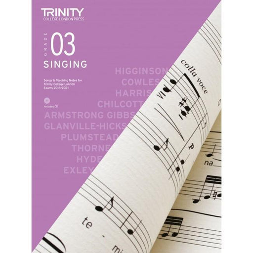 Trinity Singing Exam Pieces 2018-2021 - Grade 3 Bk/CD-Vocal-Trinity College London-Engadine Music