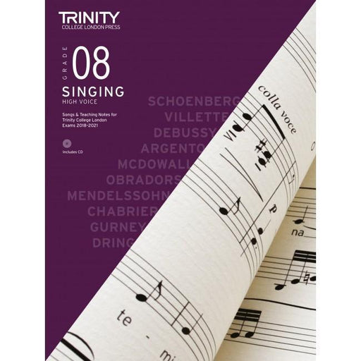Trinity Singing Exam Pieces 2018-2021 - Grade 8 High Voice Bk/CD-Vocal-Trinity College London-Engadine Music