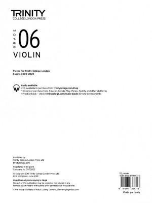 Trinity Violin Exam Pieces 2020-2023 Grade 6, Violin Part Only
