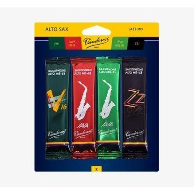 Vandoren Jazz Mix Alto Sax Reeds Pack of 4
