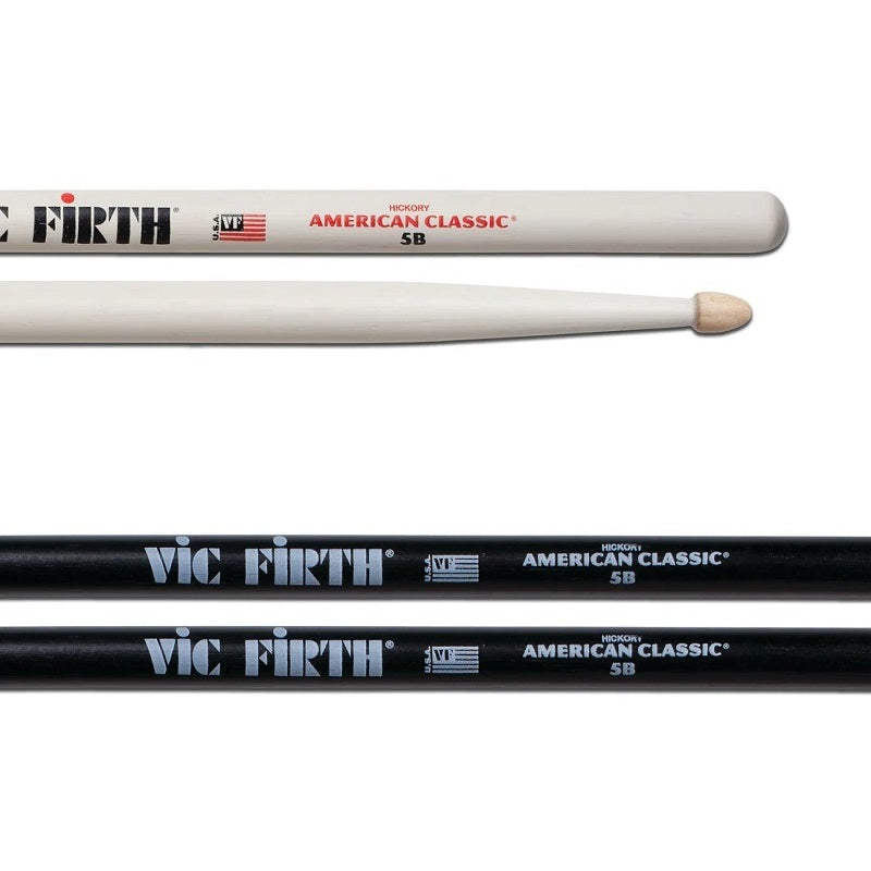 Vic Firth American Classic Series 5B Drum Sticks - Black or White