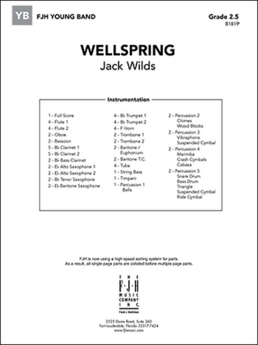 Wellspring, Jack Wilds Concert Band Grade 2.5