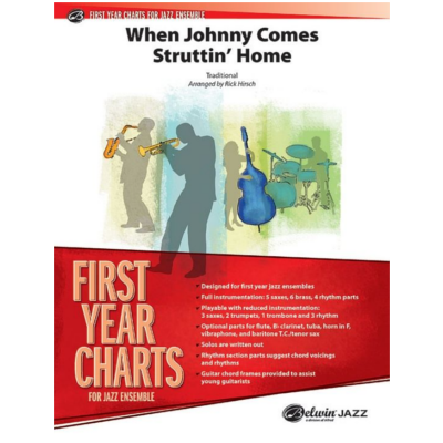 When Johnny Comes Struttin Home, Traditional Arr. Rick Hirsch Stage Band Chart Grade 1-Stage Band chart-Alfred-Engadine Music