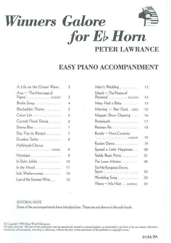 Winners Galore for Eb Horn Piano Accompaniment-Brass-Brass Wind Publications-Engadine Music