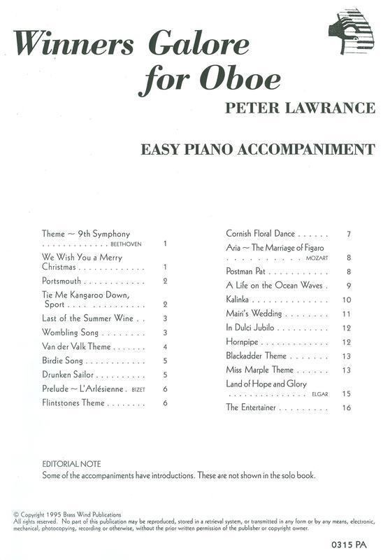 Winners Galore for Oboe Piano Accompaniment-Woodwind-Brass Wind Publications-Engadine Music