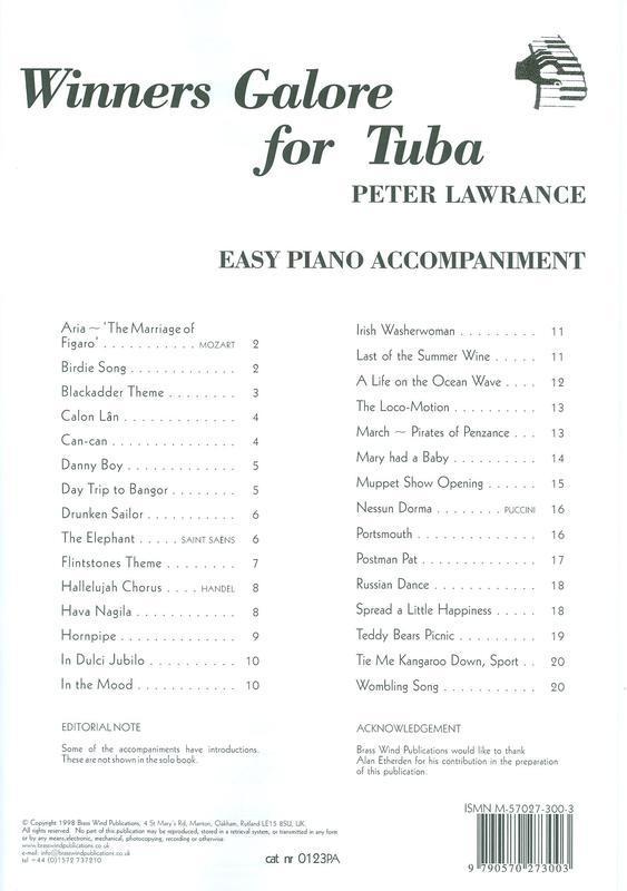 Winners Galore for Tuba Piano Accompaniment-Brass-Brass Wind Publications-Engadine Music