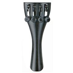 Wittner Black Alloy Violin Tailpiece with String Adjusters & Tailpiece Gut