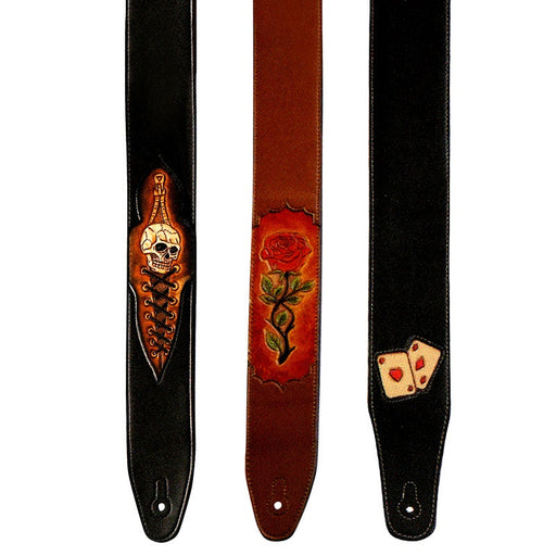 XTR 2 1/2" Garment Leather Padded Guitar Strap - Various Designs