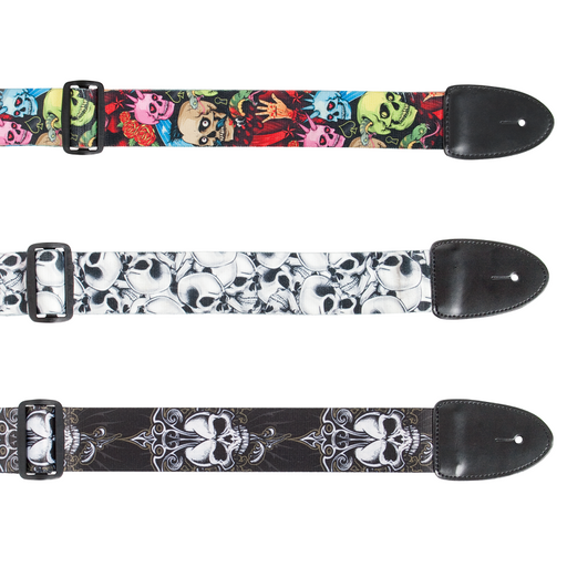 XTR 2" Poly Cotton Guitar Strap - Various Skulls