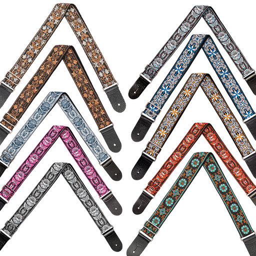 XTR 2" Woven Jacquard Poly Cotton Guitar Strap Floral