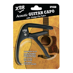 XTR Capo With Bridge Pin Puller for Acoustic Guitar