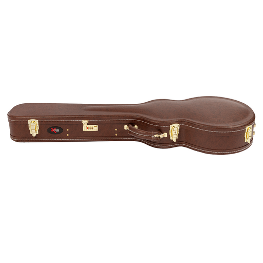 Xtreme Les Paul Shaped Guitar Case Traditional Brown Vinyl
