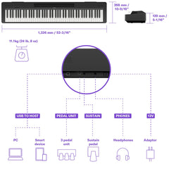 Yamaha P145BTB Portable Digital Piano + Bluetooth