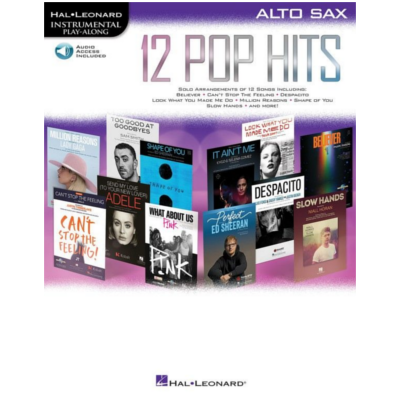 12 Pop Hits - Alto Saxophone-Woodwind-Hal Leonard-Engadine Music