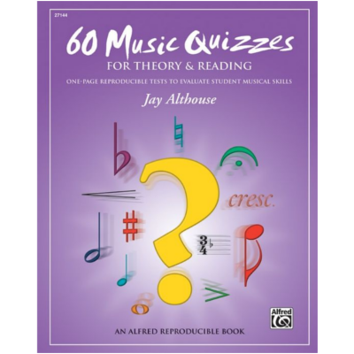 60 Music Quizzes for Theory and Reading - Reproducible Book-Classroom Resources-Alfred-Engadine Music