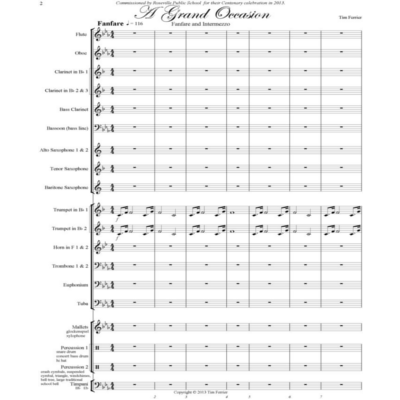 A Grand Occasion, Tim Ferrier Concert Band Chart Grade 2-Concert Band Chart-Tim Ferrier-Engadine Music