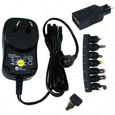 AC Adaptor 3, 4.5, 5, 6, 7.5, 9, 12VDC 1000mA MP3312-Power Supply-Electus-Engadine Music