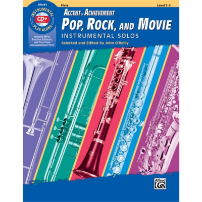 Accent on Achievement Pop, Rock, and Movie Instrumental Solos - Flute Bk/CD-Woodwind-Alfred-Engadine Music
