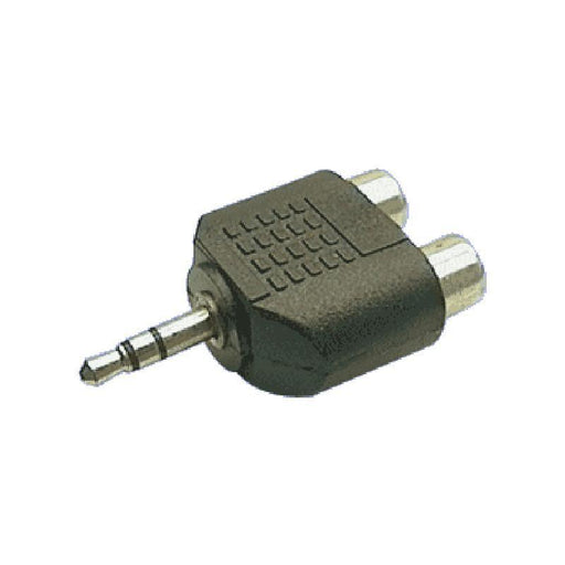 Adaptor plug. 3.5 stereo jack plug (M) to 2 x 3.5 stereo (F).-Audio Plug-AMS-Engadine Music