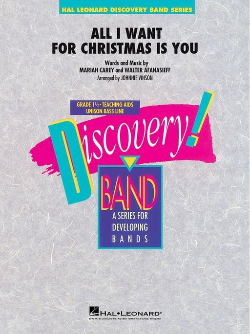 All I Want For Christmas Is You, Arr. Johnnie Vinson Concert Band Grade 1.5-Concert Band-Hal Leonard-Engadine Music