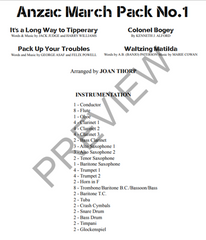 Anzac March Pack No.1, Arr. Joan Thorp Concert Band Grade 1.5-Concert Band-Thorp Music-Engadine Music