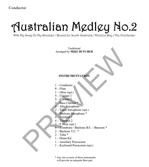 Australian Medley No.2, Arr.-Concert Band-Thorp Music-Engadine Music
