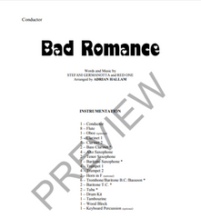 Bad Romance, Arr. Adrian Hallam Concert Band Grade 1.5-Concert Band-Thorp Music-Engadine Music