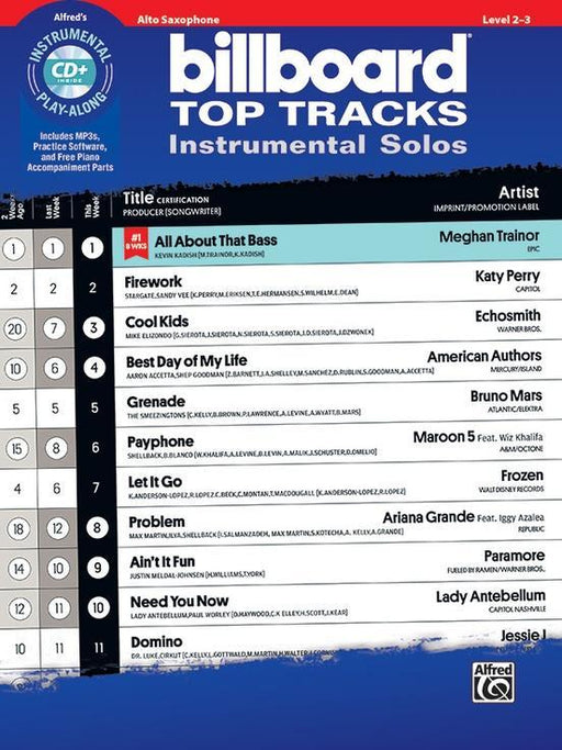 Billboard Top Tracks Instrumental Solos - Alto Saxophone Book & CD
