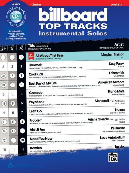 Billboard Top Tracks Instrumental Solos - Clarinet Book & CD