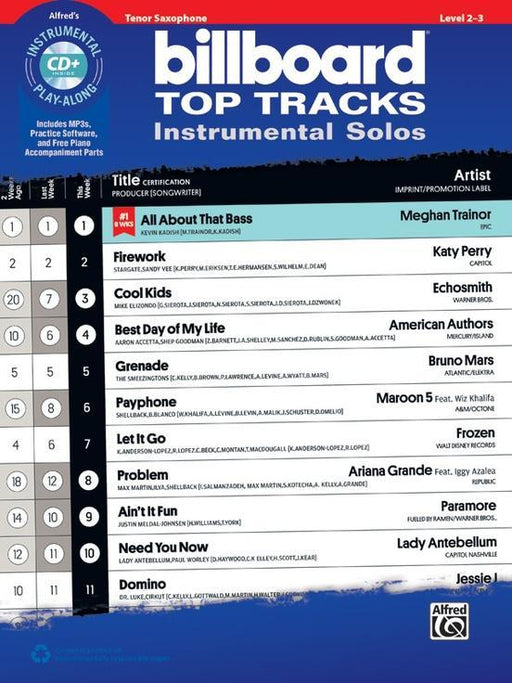 Billboard Top Tracks Instrumental Solos - Tenor Saxophone Book & CD