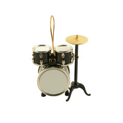 Black Drum Set Ornament 3.5