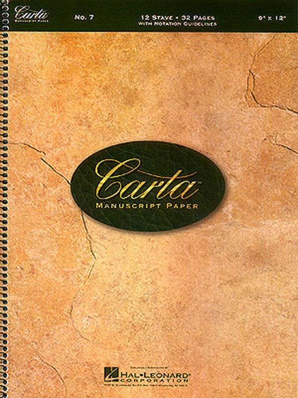 Carta Manuscript Paper No. 7 - 12 staves-Manuscript-Hal Leonard-Engadine Music