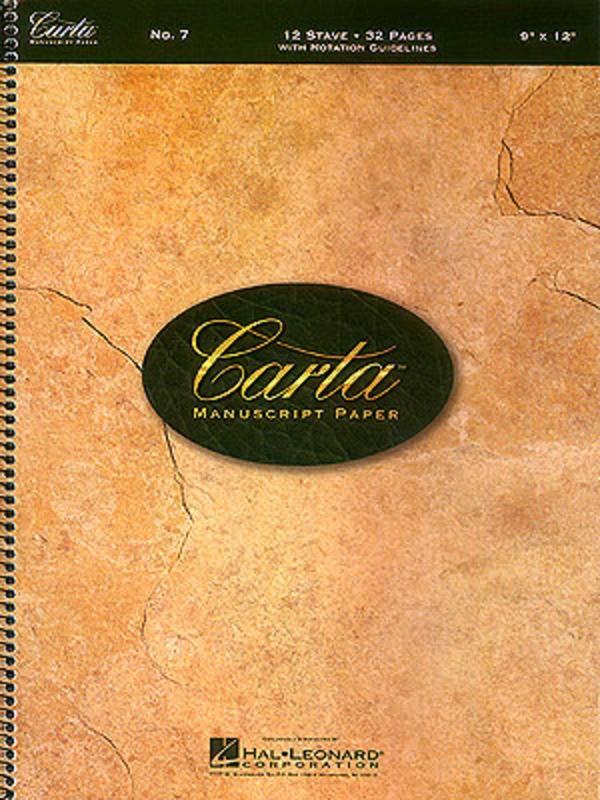 Carta Manuscript Paper No. 7 - 12 staves-Manuscript-Hal Leonard-Engadine Music