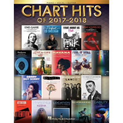Chart Hits of 2017-2018, Piano Vocal & Guitar-Piano Vocal & Guitar-Hal Leonard-Engadine Music