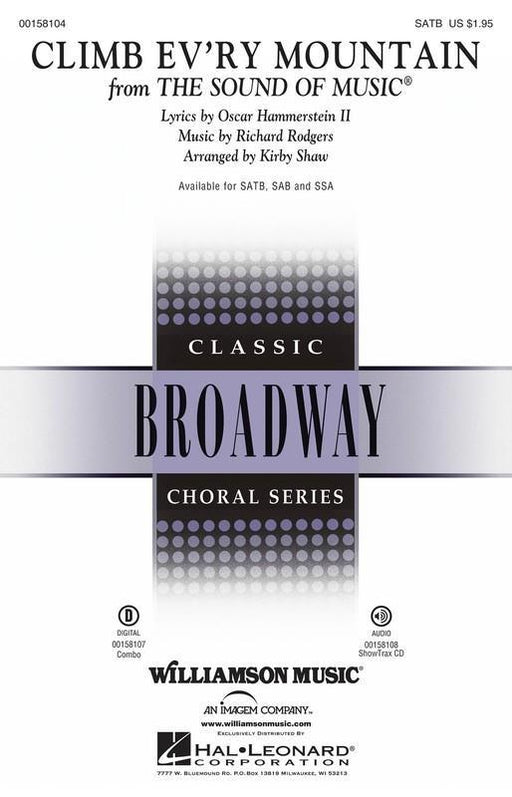 Climb Ev'ry Mountain (from The Sound of Music), Richard Rodgers Arr. Ed Lojeski Choral Showtrax CD-Choral-Hal Leonard-Engadine Music