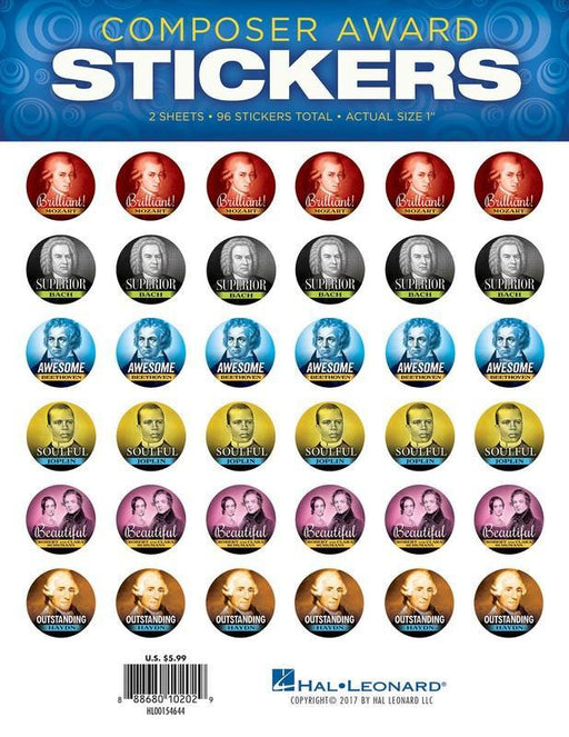 Composer Award Stickers-Reference-Hal Leonard-Engadine Music