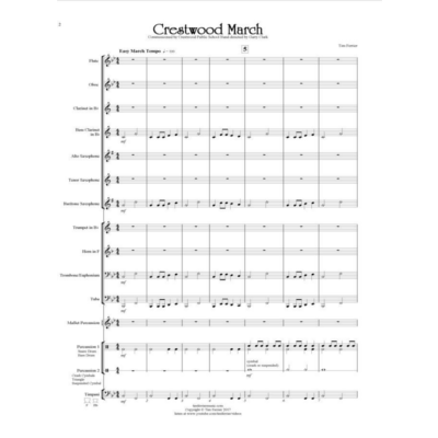 Crestwood March, Tim Ferrier Concert Band Chart Grade 0.5-Concert Band Chart-Tim Ferrier-Engadine Music